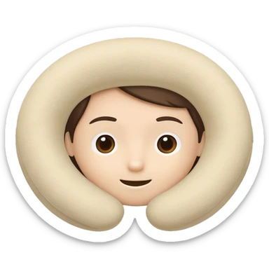 A fluffy memory-foam travel pillow that molds gently to the traveler’s head and shoulders. sticker