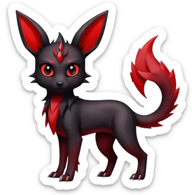  Shiny edgy dark gloomy red gothic cool badass emo-Umbreon-Salandit-Jolteon-fusion sticker