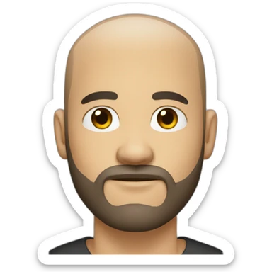 white man with small eyes and black buzz cut and full beard sticker