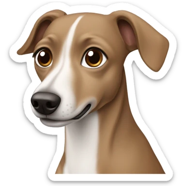 Grey brown Formosa mountain dog and Italian greyhound mix sticker