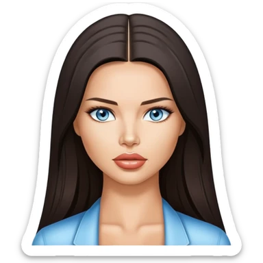 Adriana Lima, sky eyes, long straight hair sticker