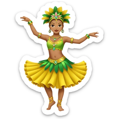 bailarina de samba de brasil cuerpo entero bailando quiero que lleve colores amarillos y verdes  sticker