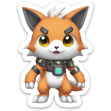 cute kawaii cool edgy Digimon-Fakemon-animal full body sticker