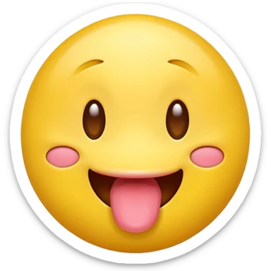yellow emoji face sticking out its tongue sticker