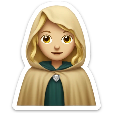 blonde haired girl in a cloak sticker