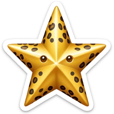 cheetah print star sticker