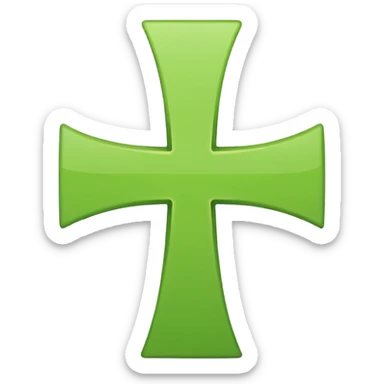 change the red cross emoji color to only green cross color sticker