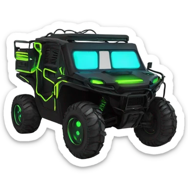cyber punk 6x6 UTV neon with driver sticker
