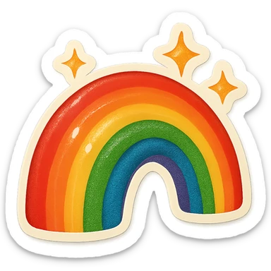 groovy rainbow with sparkles sticker