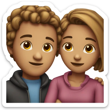 a couple who look identical but hug each other so you don't know if they are siblings or dating sticker