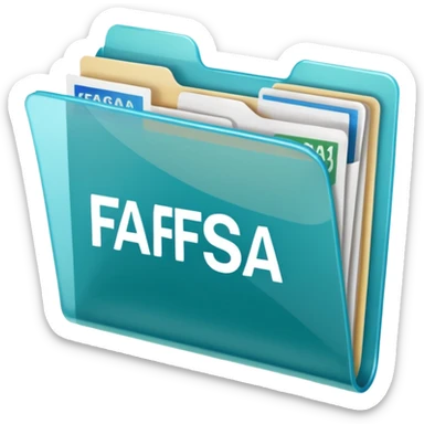 FAFSA info file - Transparent translucent plastic folder sticker
