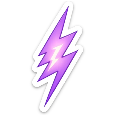 light purple lightning bolt symbol sticker