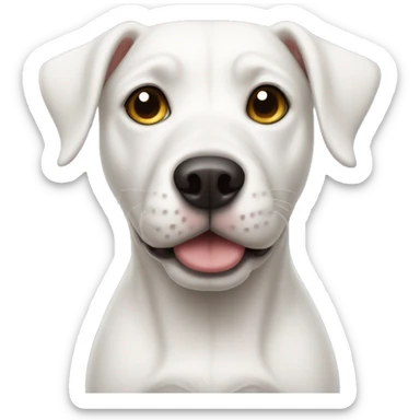 White dog that looks a little bit like a pittbull but with standing ears sticker