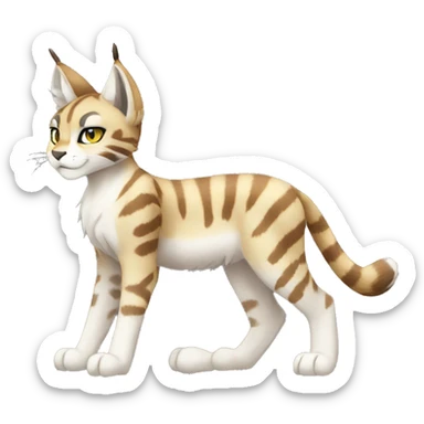Striped and spotted Lynx-Caracal-Fakemon-hybrid full body sticker