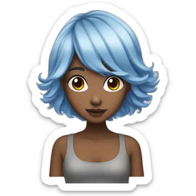 Blu-hair girl sticker