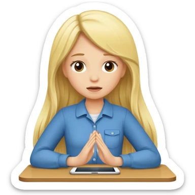 blonde cartoon girl long hair saying take a time out sticker