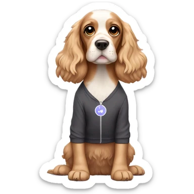 cocker spaniel wearing a yoga outfit sticker
