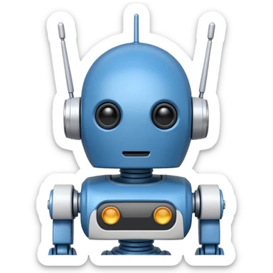 tête de robot cosmonaute bleu et blanc avec une antenne sticker