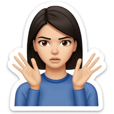 kendall jenner saying stop an looking annoyed sticker