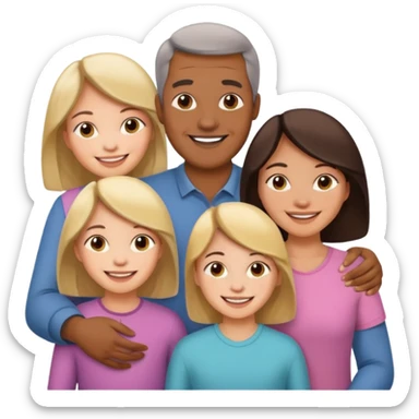 peut tu me cree une image dune famille de 5 papa maman 3 fille enfant sticker