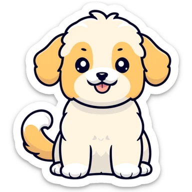 Maltipoo waving sticker