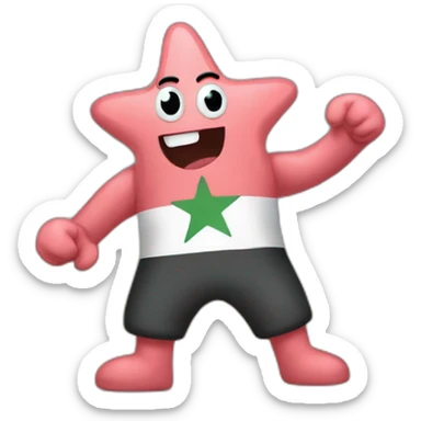 patrick star fighting for gaza sticker
