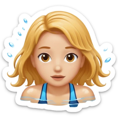 girl swimming laps sticker
