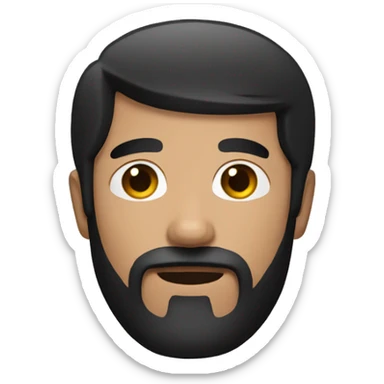 Man black hair beard glance sticker
