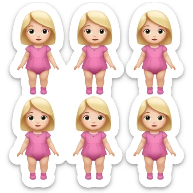 Baby Girl, Different Poses, different outfit, single Baby Girl only. sticker