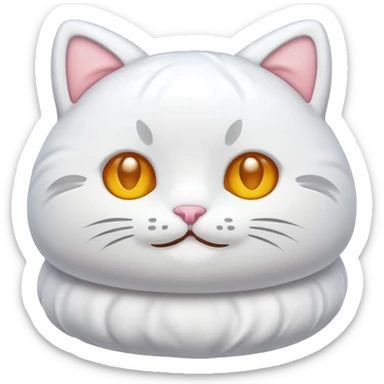 Cat shaped marshmallow  sticker
