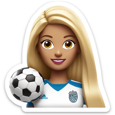 Soccer player Barbie tiara  sticker