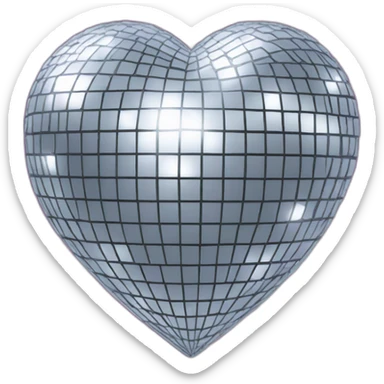 Discoball heart sticker