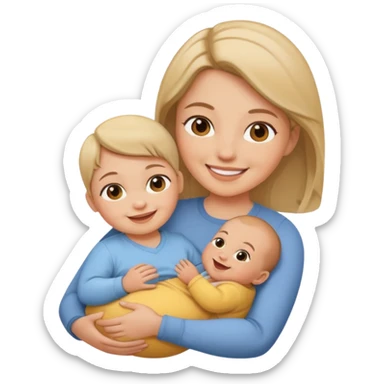 My wife with baby sticker