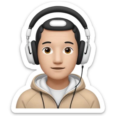 Airpods max un peut plus ouvert pour mettre une tete dedans sticker