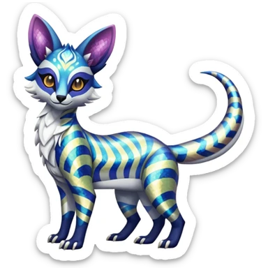 Shiny Exotic Colorful Patterned Esoteric Cool Genet-Absol-Zeraora-Primagen-fusion-creature  sticker