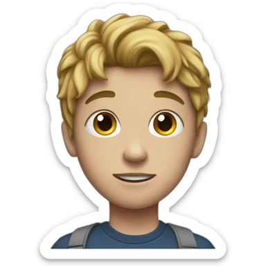 Teenage boy with uff sticker