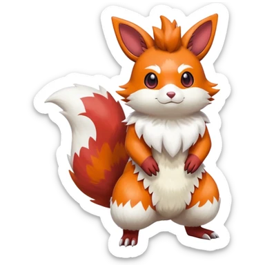 Shiny Furret-Flareon-Minccino-Zangoose-Hybrid (Full body) sticker
