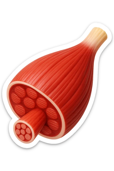 EMOJI STILE IPHONE 3D DI una porzione di tessuto muscolare umano anatomico realistico, FALLO MOLTO REALISTICO IN 3D sticker
