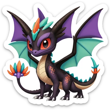 Meloetta-Noivern-Spyro-Toothless-Stitch-Pokémon-Fakémon-creature-hybrid sticker