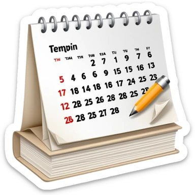 Calendar with marked date showing the 15th, desk calendar with torn pages sticker