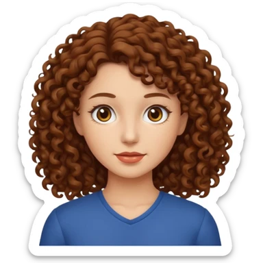 Femme cheveux bouclée brun  sticker