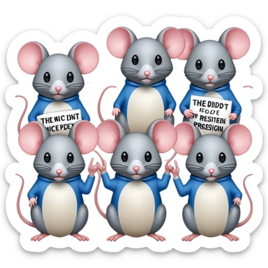 Transgenic mice with protest signs saying “The mice didn’t transition Mr. President” sticker