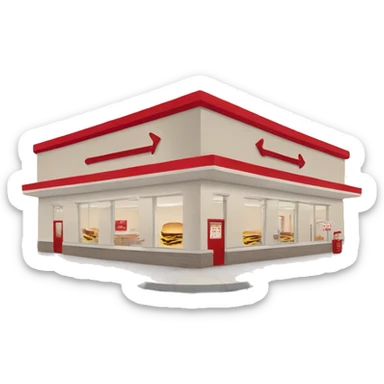 Create a in n out building  sticker