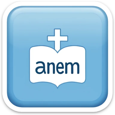 light blue word "AMEN" simple font in rectangle sticker