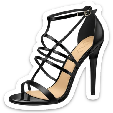open toe black high heels open sandals sticker