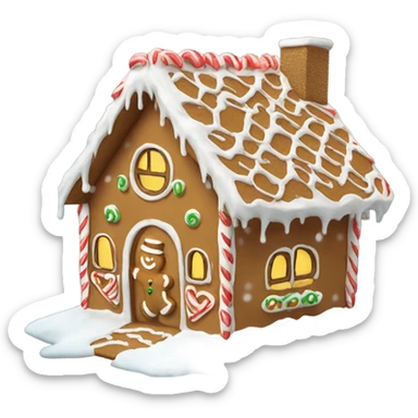 Gingerbread house snowing sticker