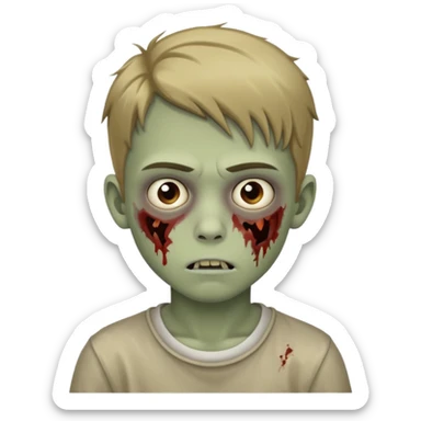 boy zombie teen with dark blonde hair sticker
