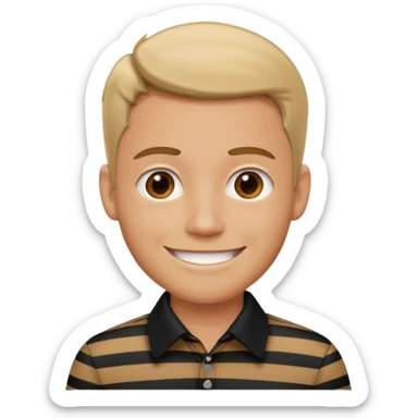 Man with black Striped Shirt not a t shirt sticker