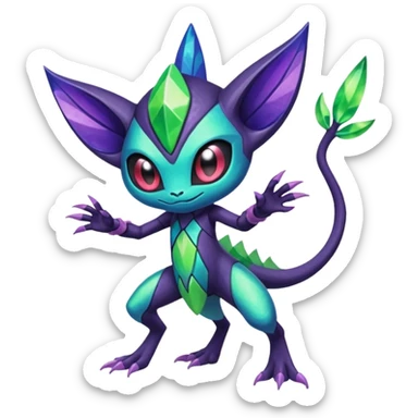 Colorful Exotic Meloetta-Sableye-Virizion-Venom-Stitch-Fakémon-creature-hybrid sticker