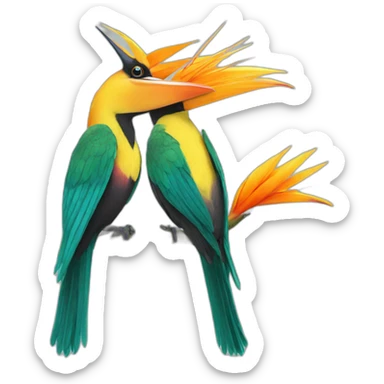 Birds of paradise sticker